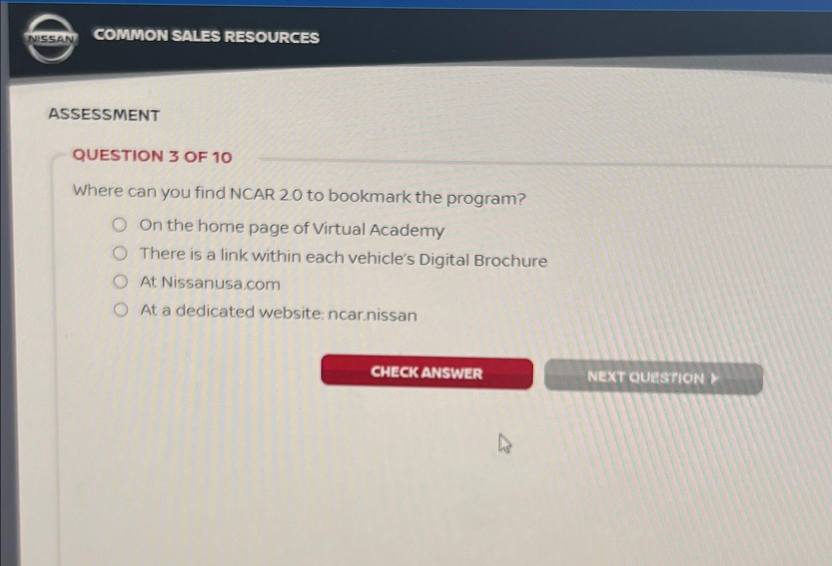 Solved COMMON SALES RESOURCESASSESSMENTQUESTION 3 ﻿OF | Chegg.com