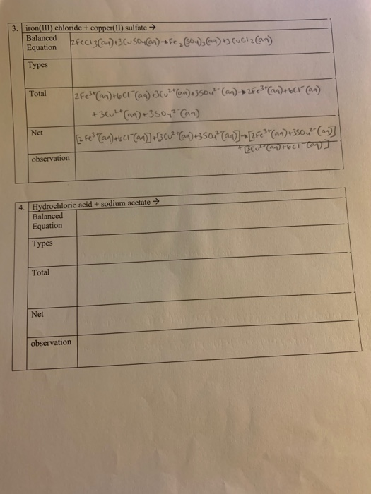 Solved Part B: Double Replacement and Ionic Equations lonie | Chegg.com