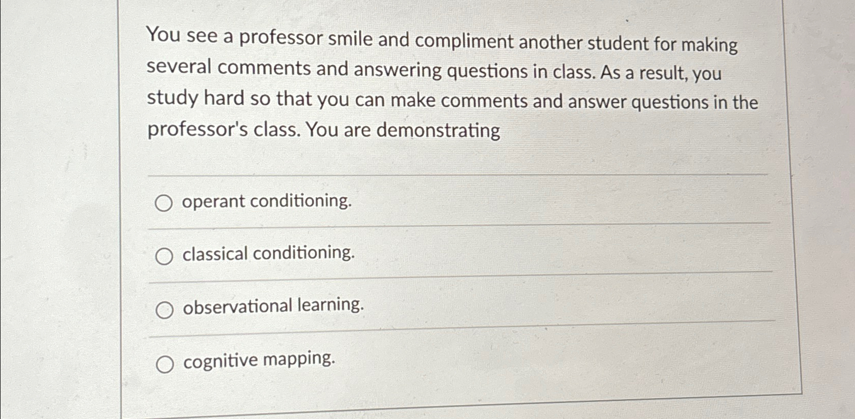 Solved You see a professor smile and compliment another | Chegg.com