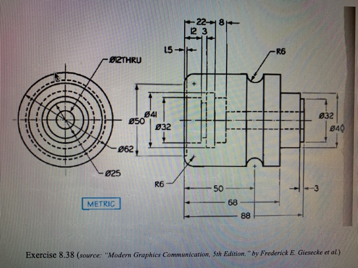 Solved Exercise 8.38, page 360. Add alll dimensions. the | Chegg.com