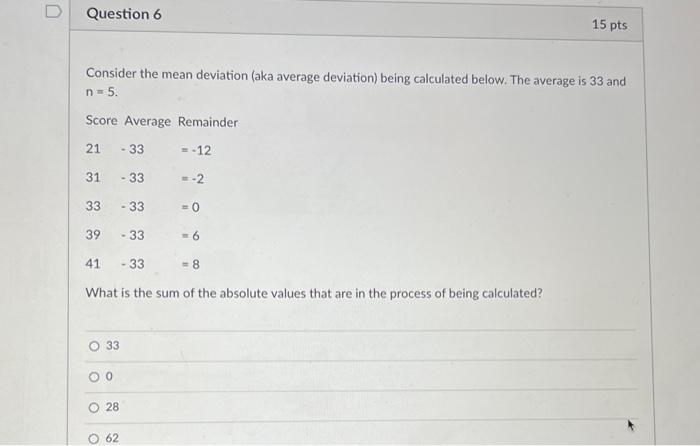 Solved Consider The Mean Deviation (aka Average Deviation) | Chegg.com