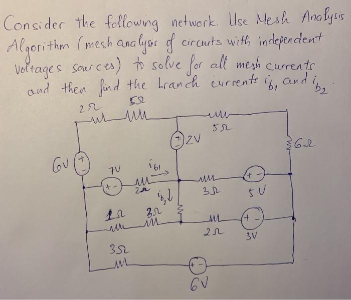 Solved Consider the following network. Use Mesh Analysis | Chegg.com