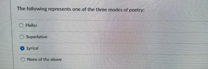 Solved The following represents one of the three modes of | Chegg.com