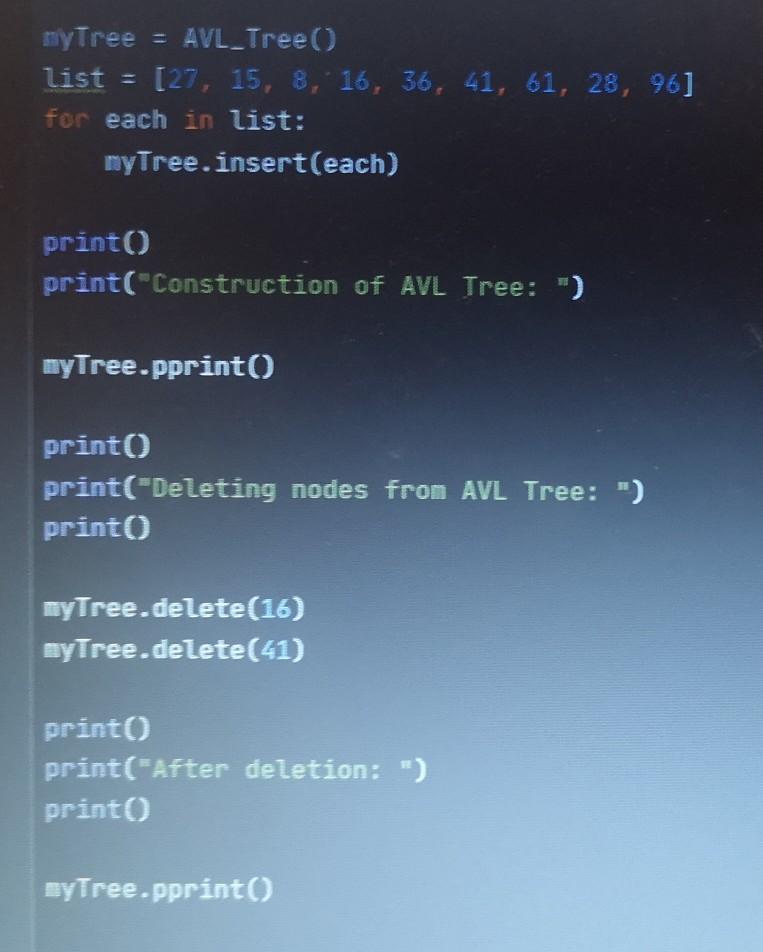 Solved delete val): assert (val in ) rebal = def deleteNode | Chegg.com