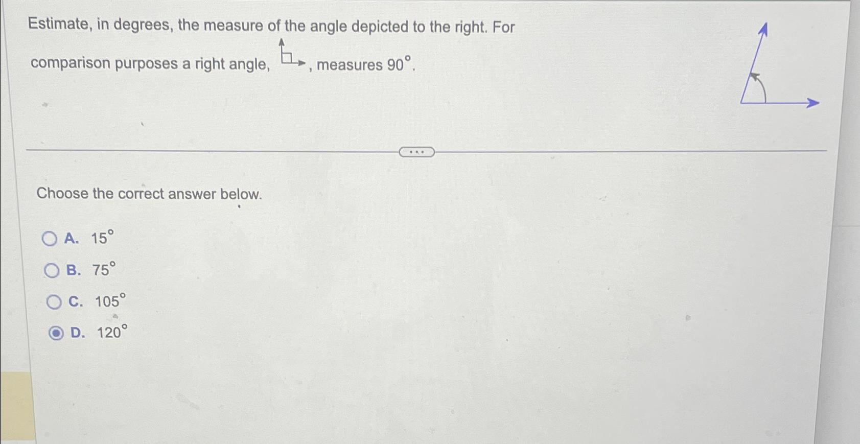 Solved Estimate, in degrees, the measure of the angle | Chegg.com