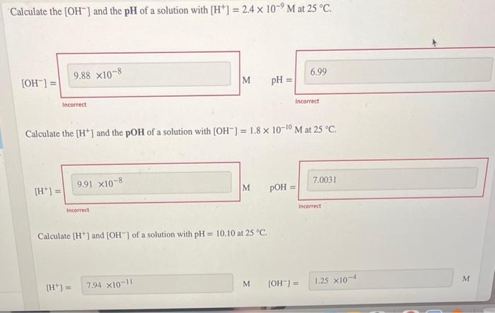 Solved Calculate the [OH−]and the pH of a solution with | Chegg.com