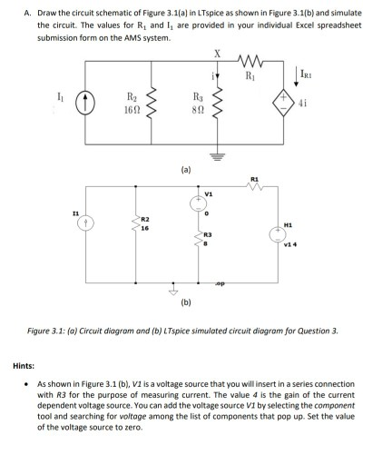 Solved A. Draw the circuit schematic of Figure 3.1(a) in | Chegg.com