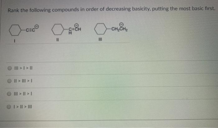 Solved Rank the following compounds in order of decreasing | Chegg.com