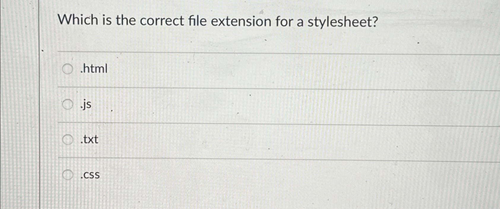 Solved Which is the correct file extension for a | Chegg.com