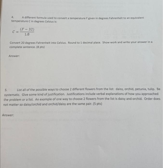 Solved 12. Convert −40∘C to degrees Fahrenheit. a. 233∘F b.