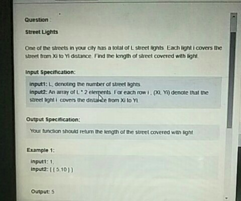 Solved Question Street Lights One Of The Streets In Your Chegg Com