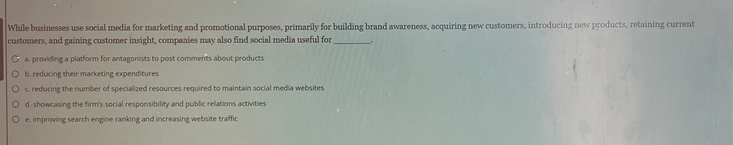 Solved While businesses use social media for marketing and | Chegg.com