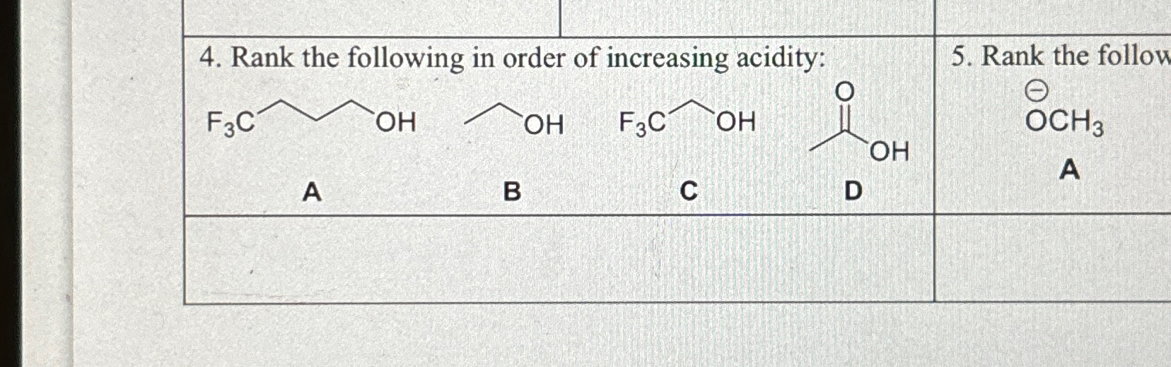 Solved Rank the following in order of increasing | Chegg.com