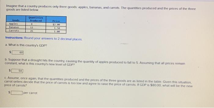 Solved Imagine That A Country Produces Only Three | Chegg.com