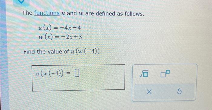 The functions u and w are defined as follows. | Chegg.com