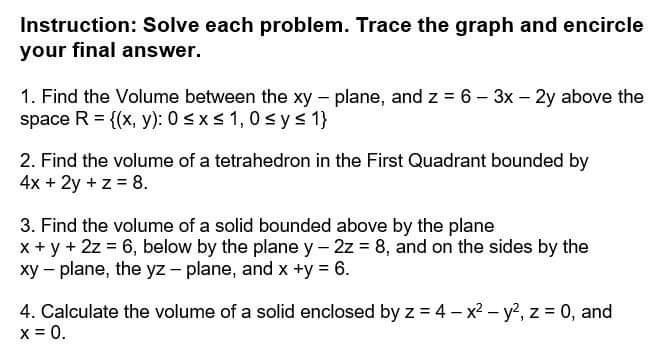 Solved Instruction: Solve each problem. Trace the graph and | Chegg.com