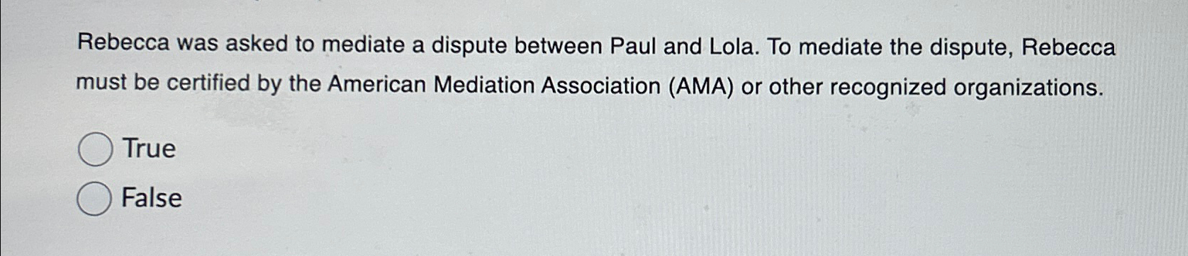 Solved Rebecca Was Asked To Mediate A Dispute Between Paul | Chegg.com