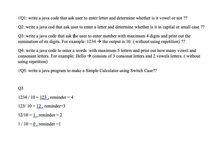 Solved //Q1: write a java code that ask user to enter letter | Chegg.com