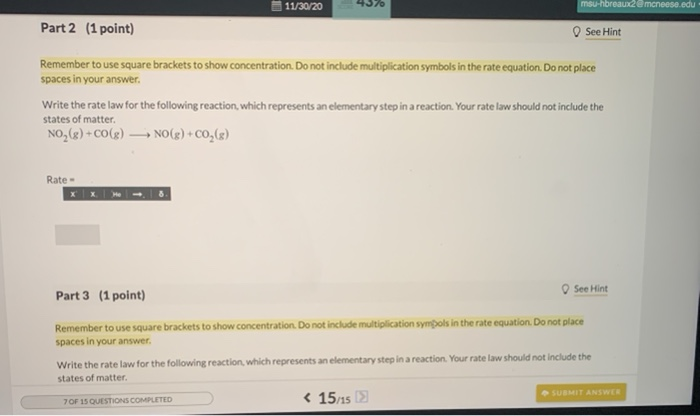 Solved 15 Question (4 points) See page 625 An elementary | Chegg.com