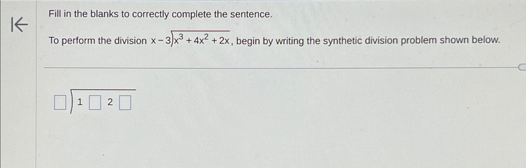 Solved Fill in the blanks to correctly complete the | Chegg.com