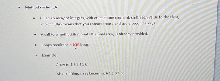 Solved Method section_6 Given an array of integers, with at | Chegg.com