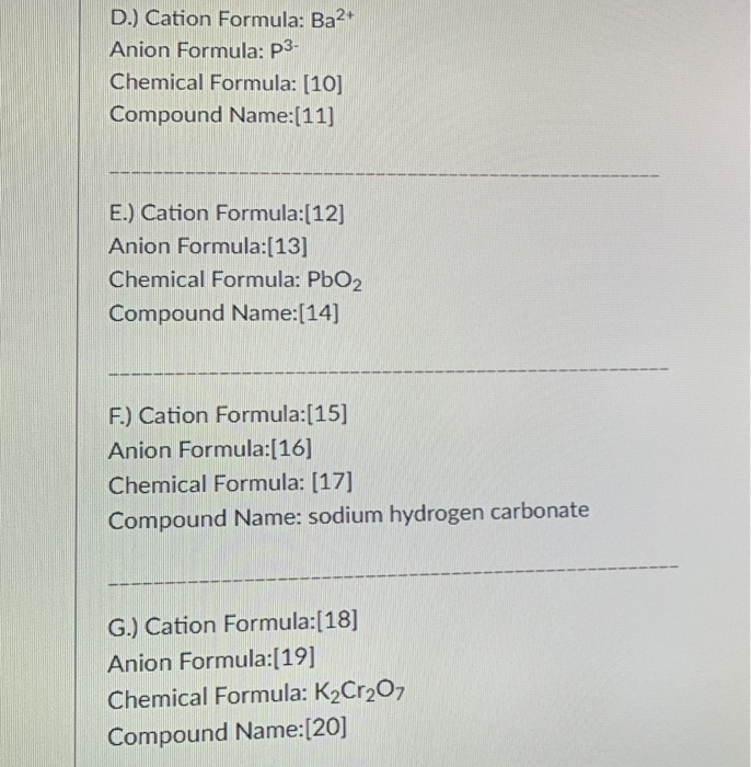 Solved Fill in all the missing information: Please put the | Chegg.com