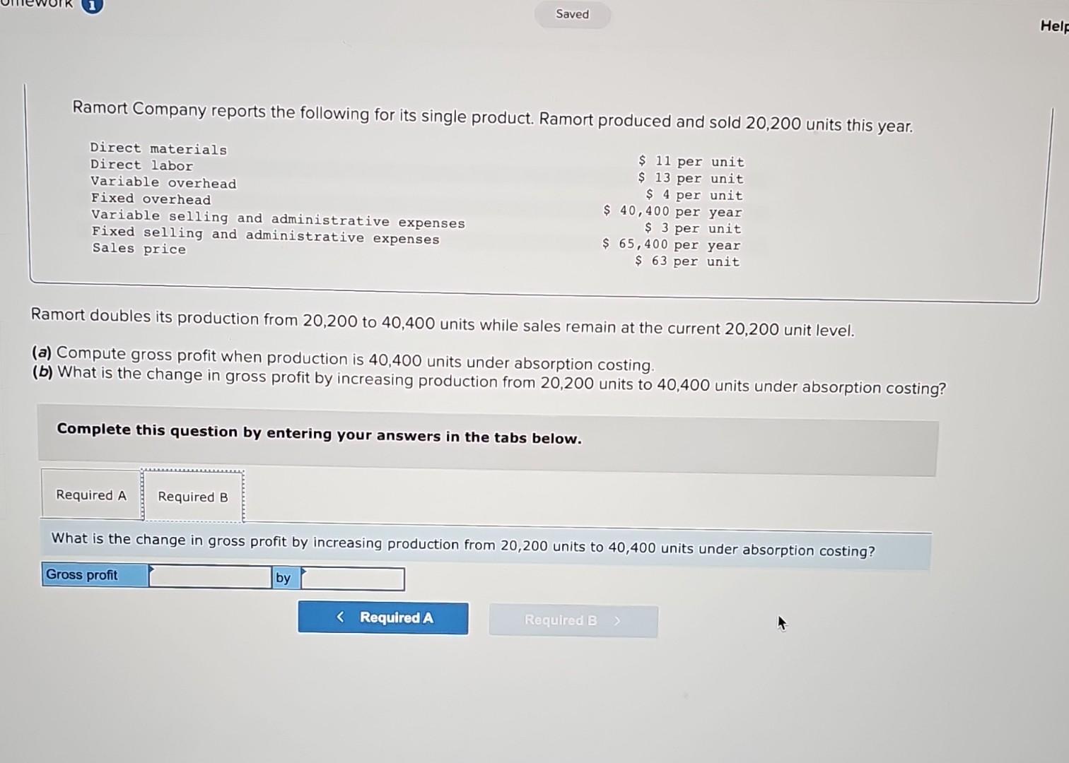 Solved 19 Homework (i) Ramort Company Reports The Following | Chegg.com