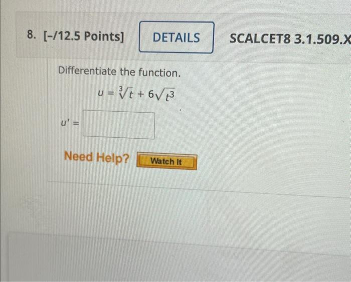Solved Find the first and second derivative of the function. | Chegg.com