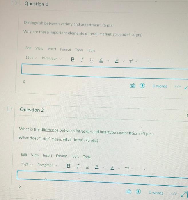 Solved Distinguish between variety and assortment. (6 pts.)