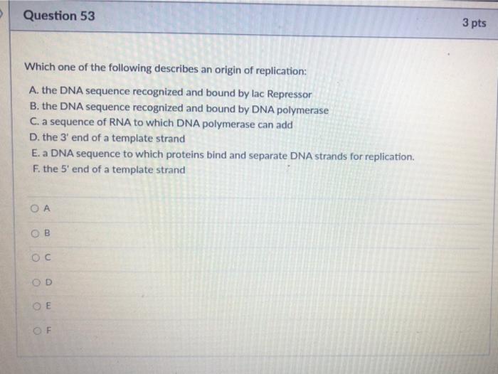 Solved Question 53 3 pts Which one of the following | Chegg.com
