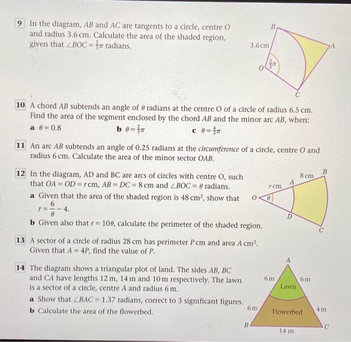 Solved 9 In The Diagram Ab And Ac Are Tangents To A Circle Chegg Com