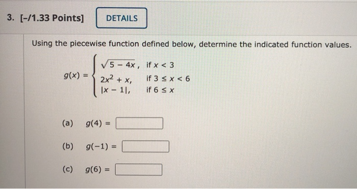 Solved 2. [0.44/1.33 Points] DETAILS PREVIOUS ANSWERS The | Chegg.com