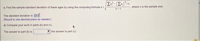 Solved Where N Is The Sample Size And Is The Sample Mean. B. | Chegg.com