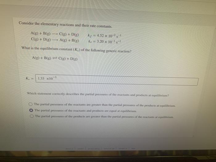 Solved Consider the elementary reactions and their rate | Chegg.com