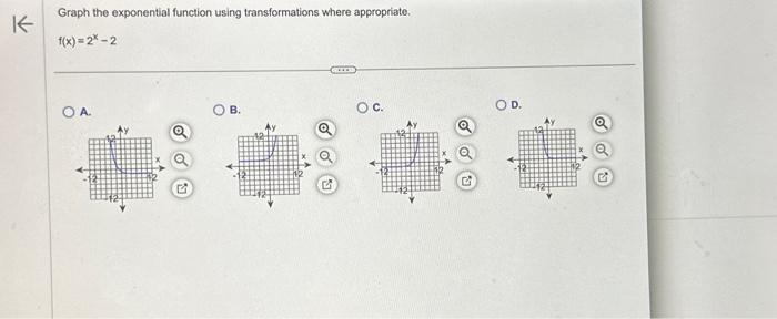 Solved Graph the exponential function using transformations | Chegg.com