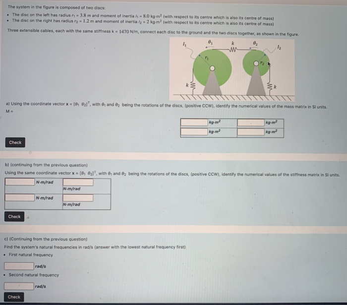 Solved The system in the figure is composed of two discs: . | Chegg.com