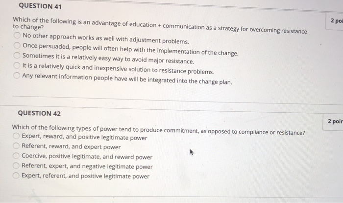 Solved QUESTION 41 2 poi Which of the following is an | Chegg.com