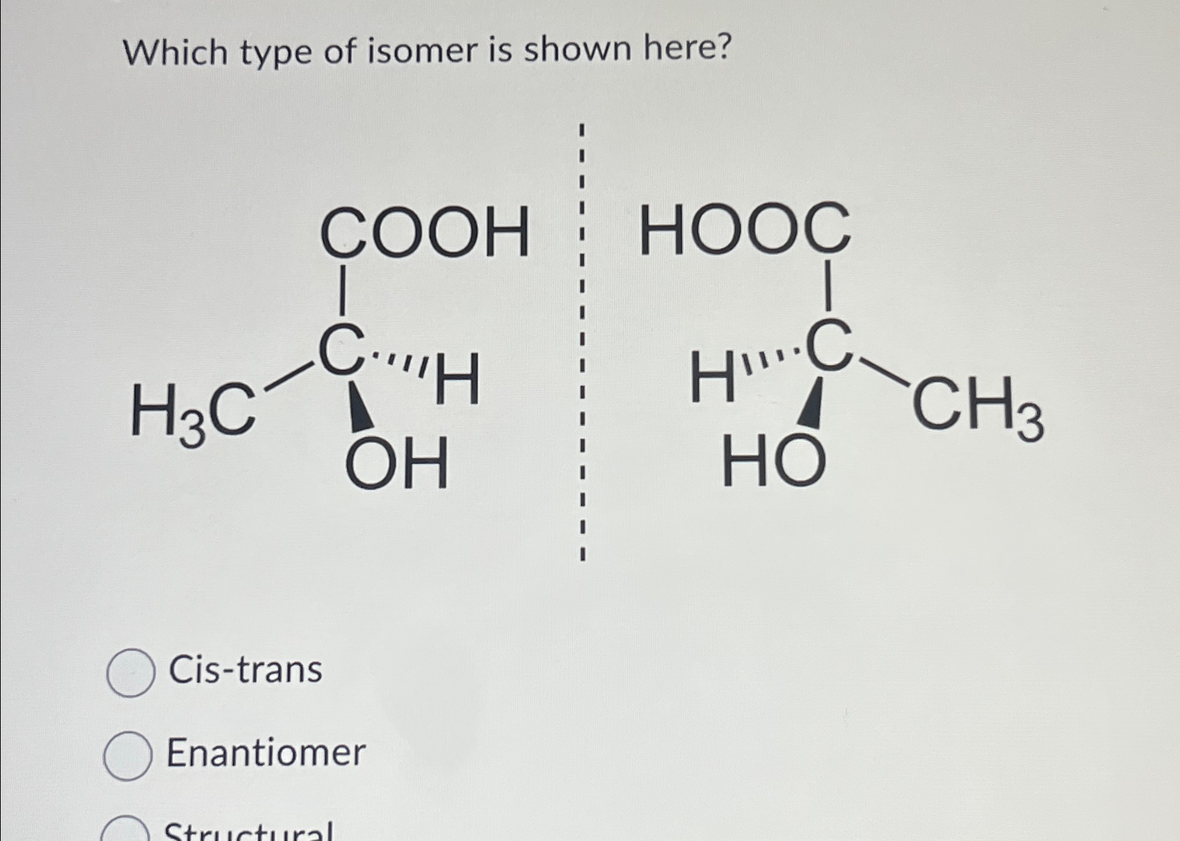 Solved Which type of isomer is shown | Chegg.com