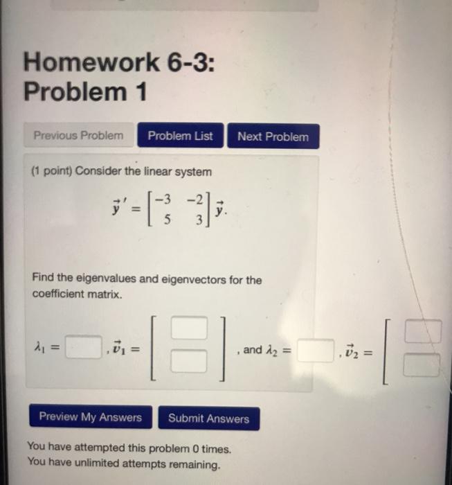 Solved Homework 6-3: Problem 1 Previous Problem Problem List | Chegg.com