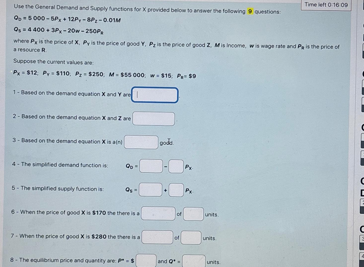 Solved Use the General Demand and Supply functions for x | Chegg.com
