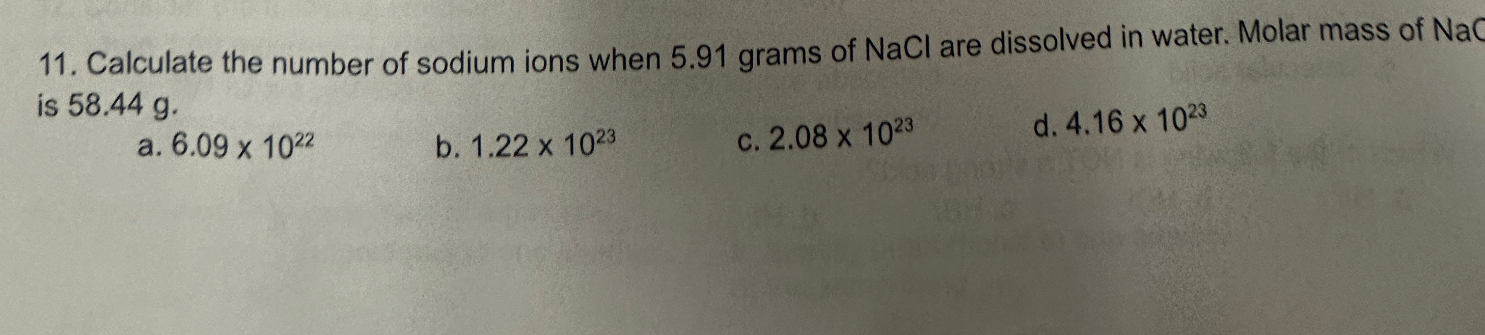 Solved Calculate the number of sodium ions when 5.91 ﻿grams | Chegg.com