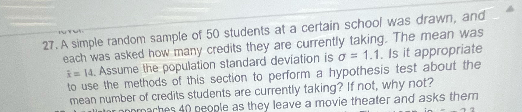 Solved A simple random sample of 50 ﻿students at a certain | Chegg.com