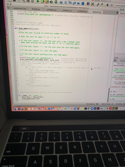 Solved PYTHON PROGRAM IntroductionYou will implement a word | Chegg.com