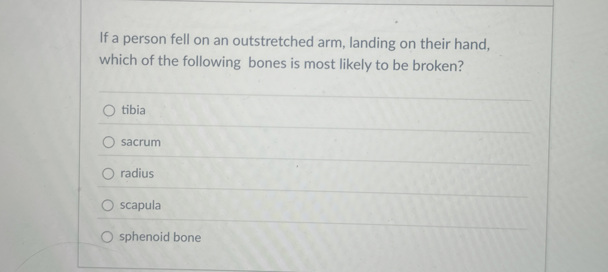 Solved If a person fell on an outstretched arm, landing on