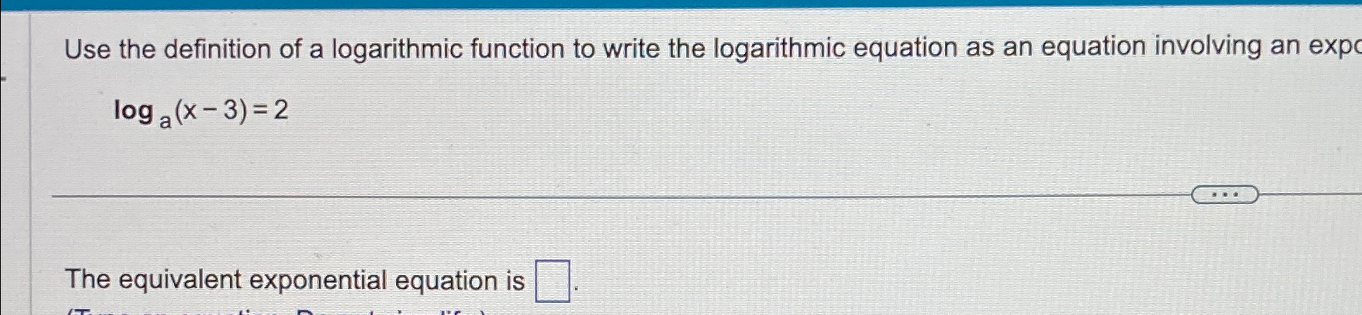 Solved Use the definition of a logarithmic function to write | Chegg.com