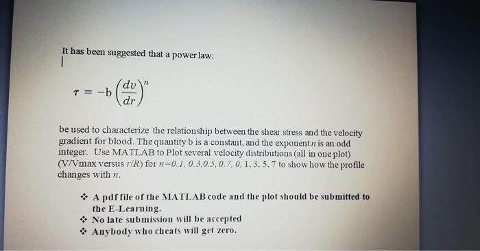 It Has Been Suggested That A Power Law 1 Dy T B Chegg Com