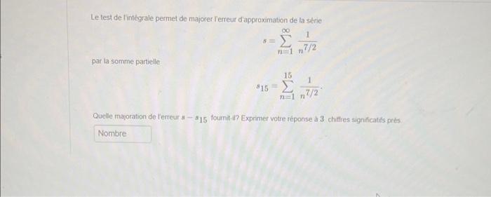 Le Test De Lintégrale Permet De Majorer Verreur | Chegg.com