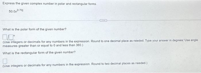 express the given complex number in polar form