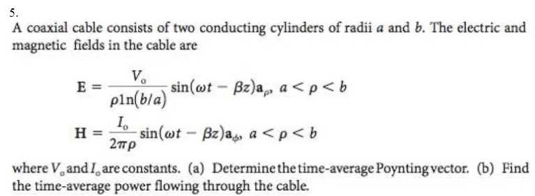 Solved A Coaxial Cable Consists Of Two Conducting Cylinders 