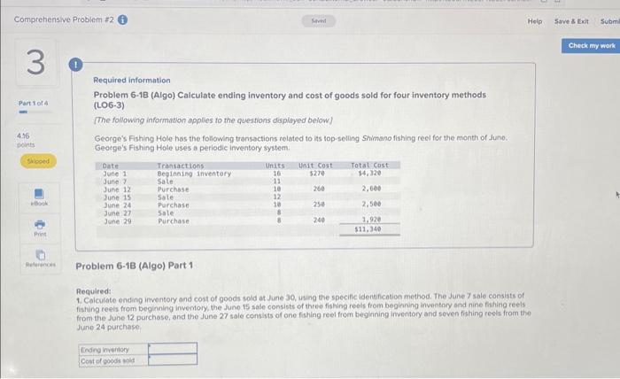 Solved Required Information Problem 6-1B (Algo) Calculate | Chegg.com